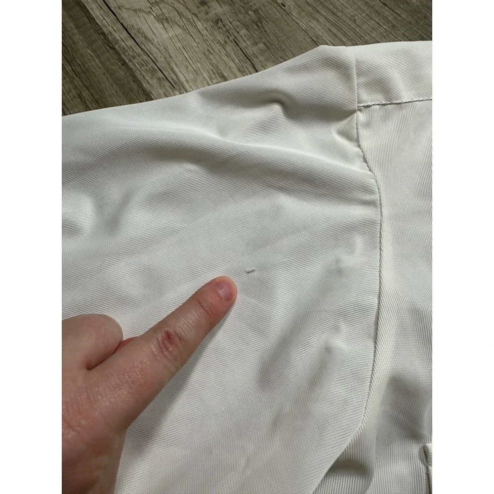 Vtg H BAR C Western Shirt Mens Wagon Wheel Pearl Snap Permanent Press‎ White